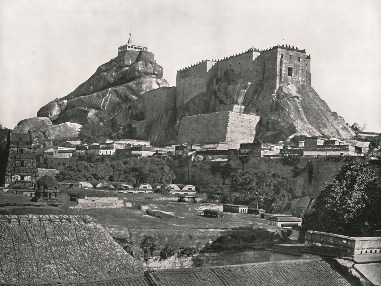 Der Felsen von Norden gesehen, Trichinopoly, Indien von Unbekannt