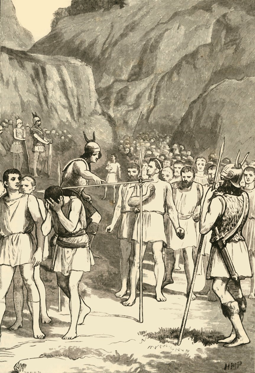 Die Römer passieren unter dem Joch bei den Caudinischen Gabeln, 1890 von Unbekannt