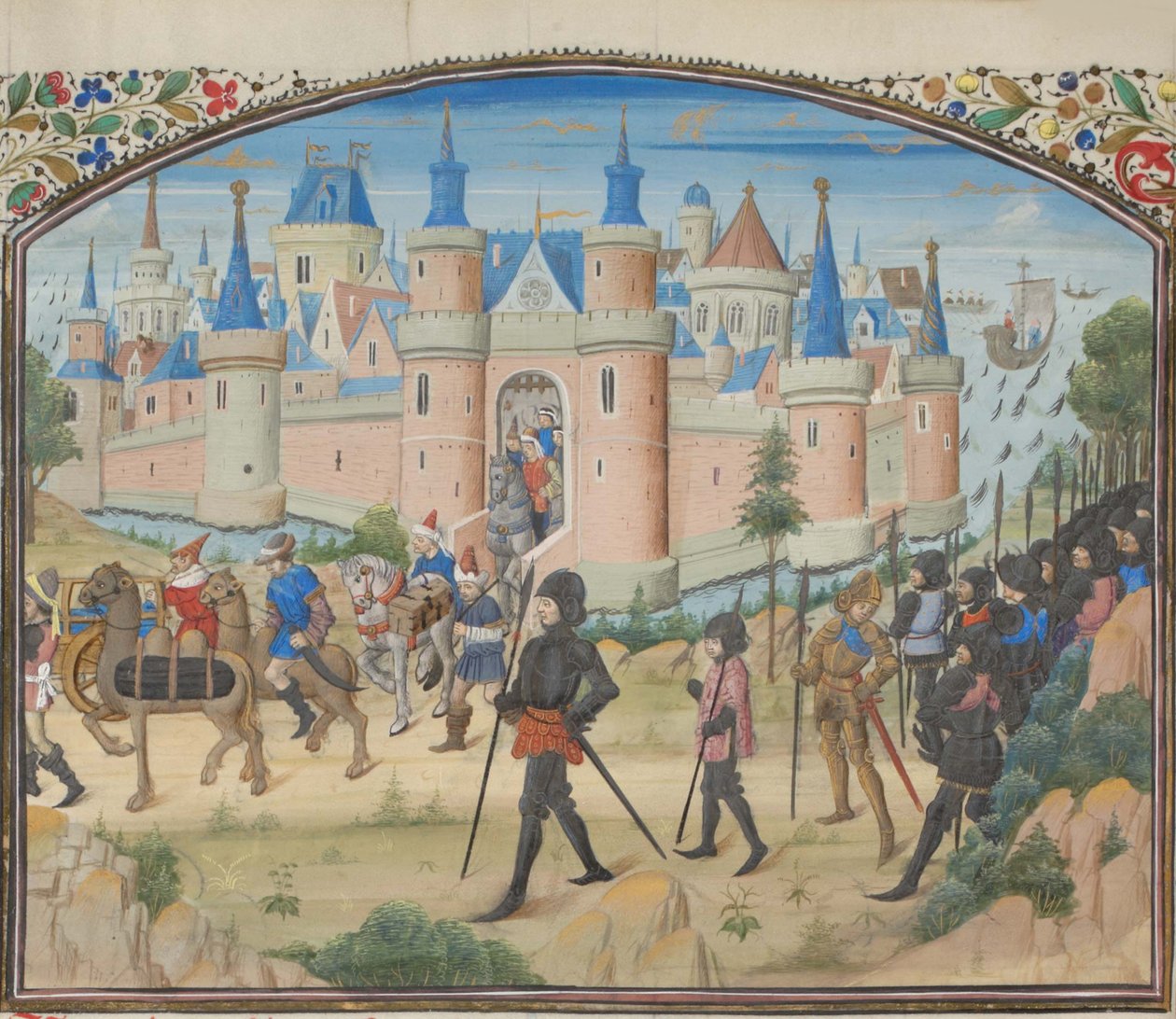 Die Belagerung von Tyrus, Miniatur aus der Historia von Wilhelm von Tyrus von Unbekannt