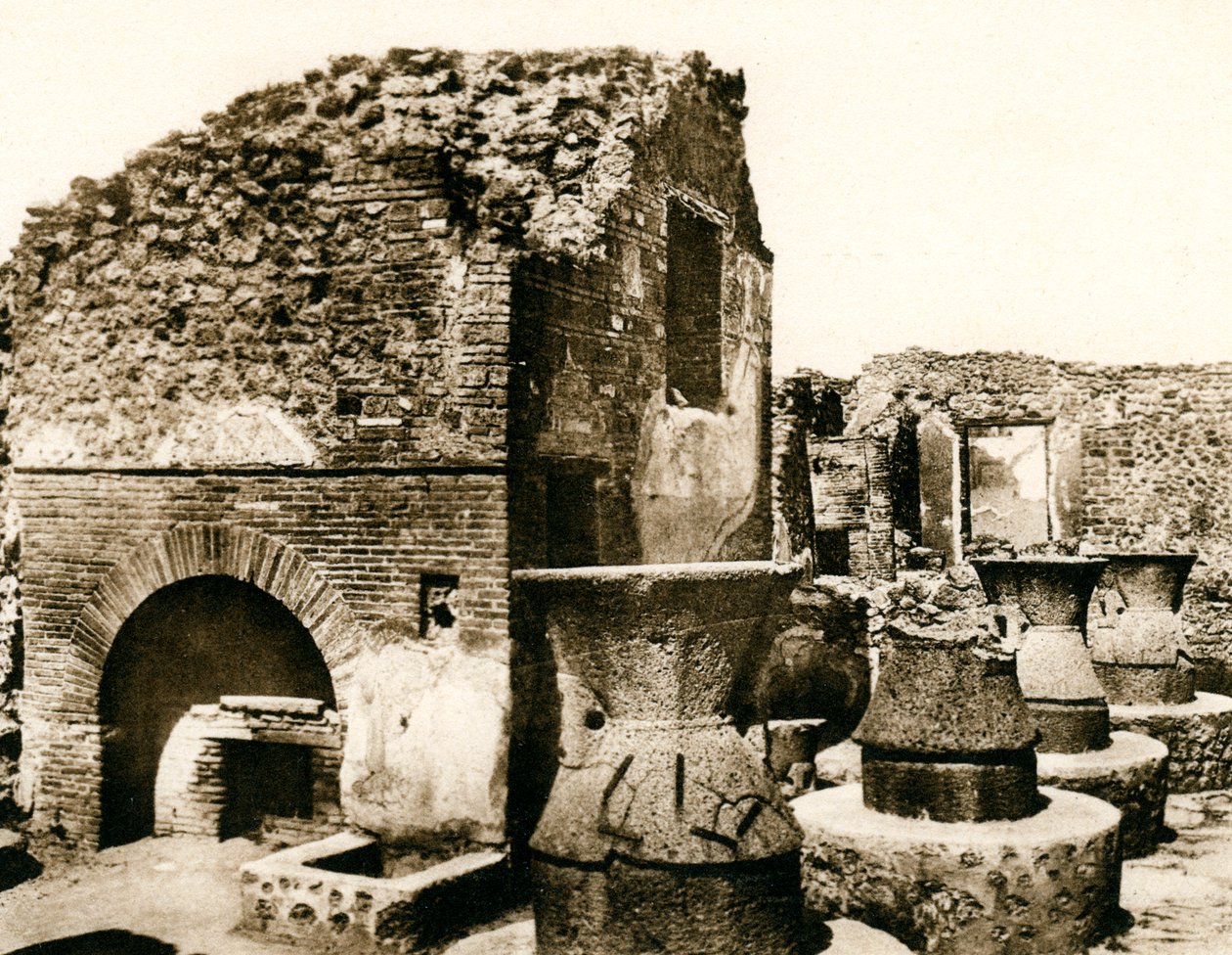Die Bäckerei und Mühle, Pompeji, Italien, um 1900er von Unbekannt
