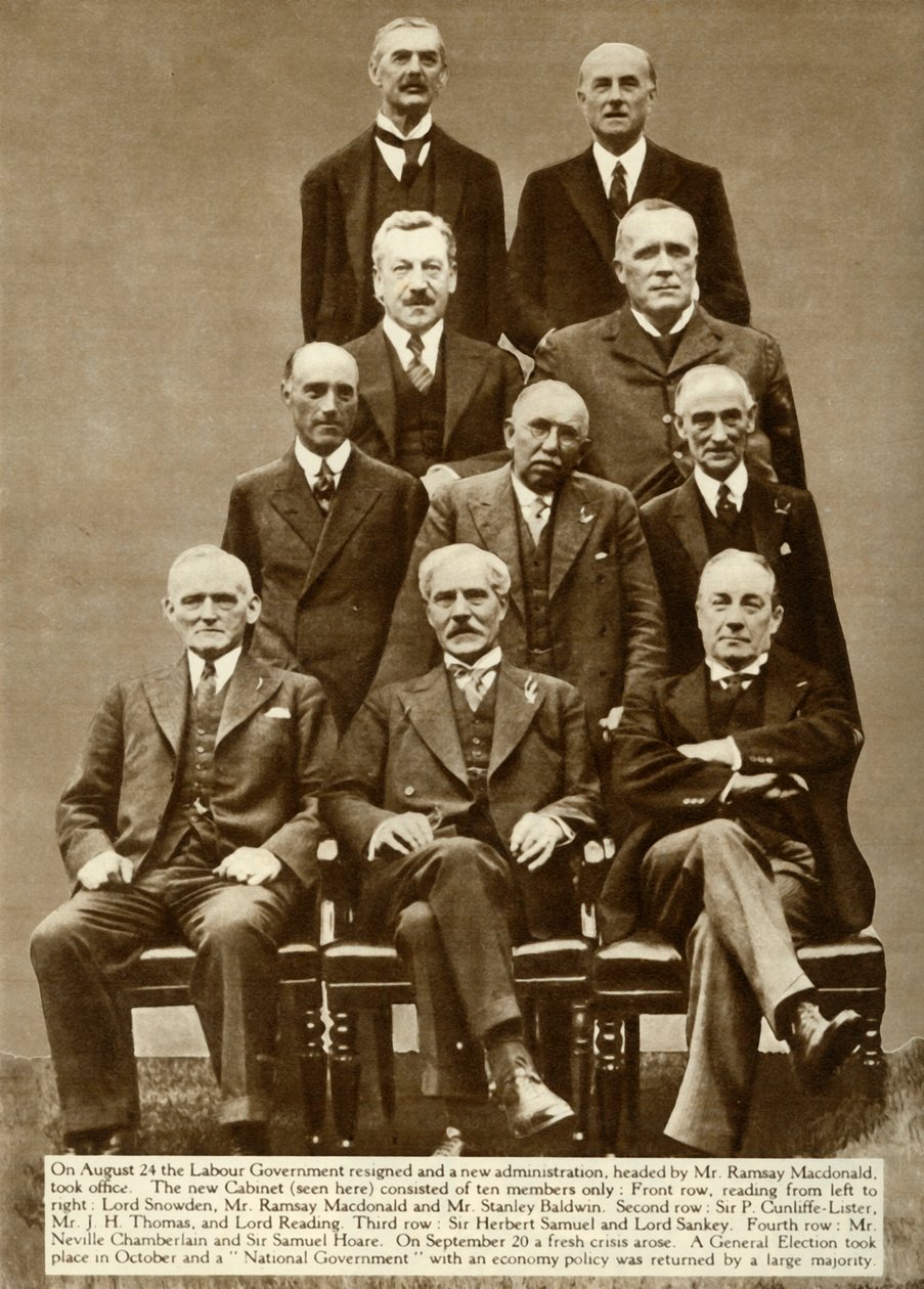 Das Kabinett von Ramsay MacDonald, 1931, 1935 von Unbekannt
