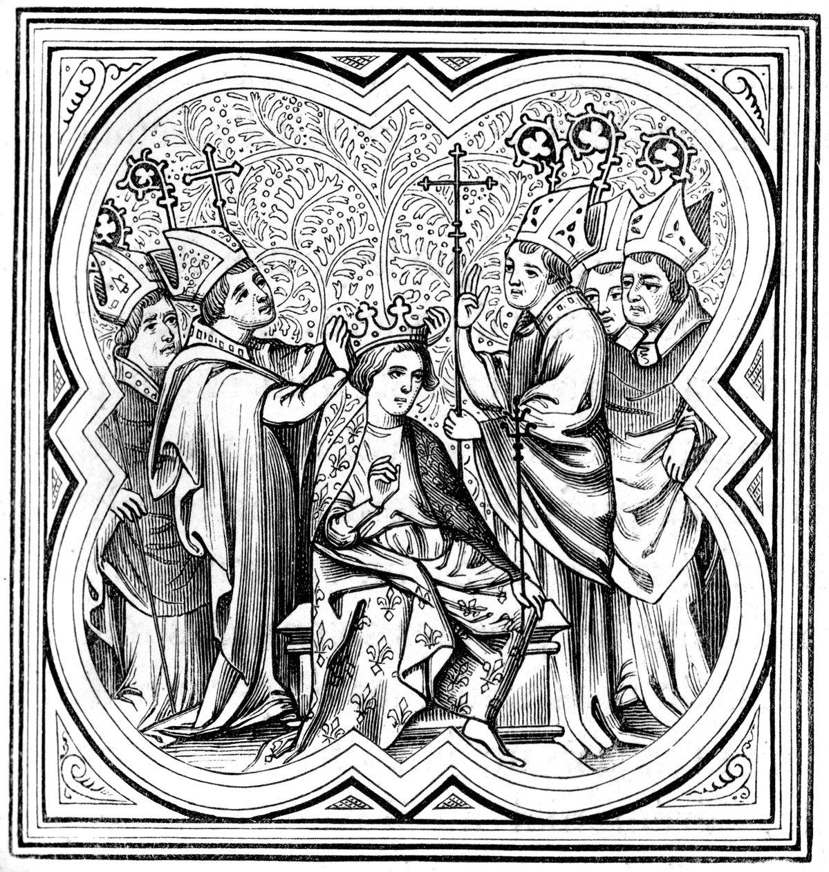 Die Krönung Karls des Großen 712-814, 14. Jahrhundert 1849 von Unbekannt