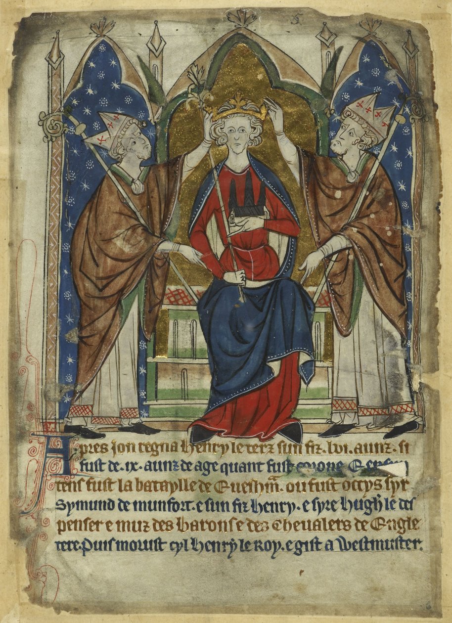 Die Krönung von König Heinrich III., 13. Jahrhundert von Unbekannt