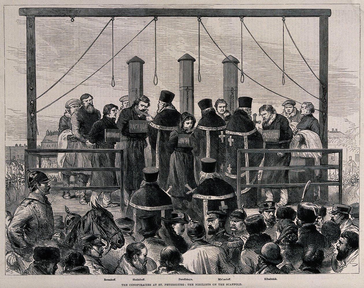 Die Hinrichtung der Nihilisten, ca. 1881 von Unbekannt