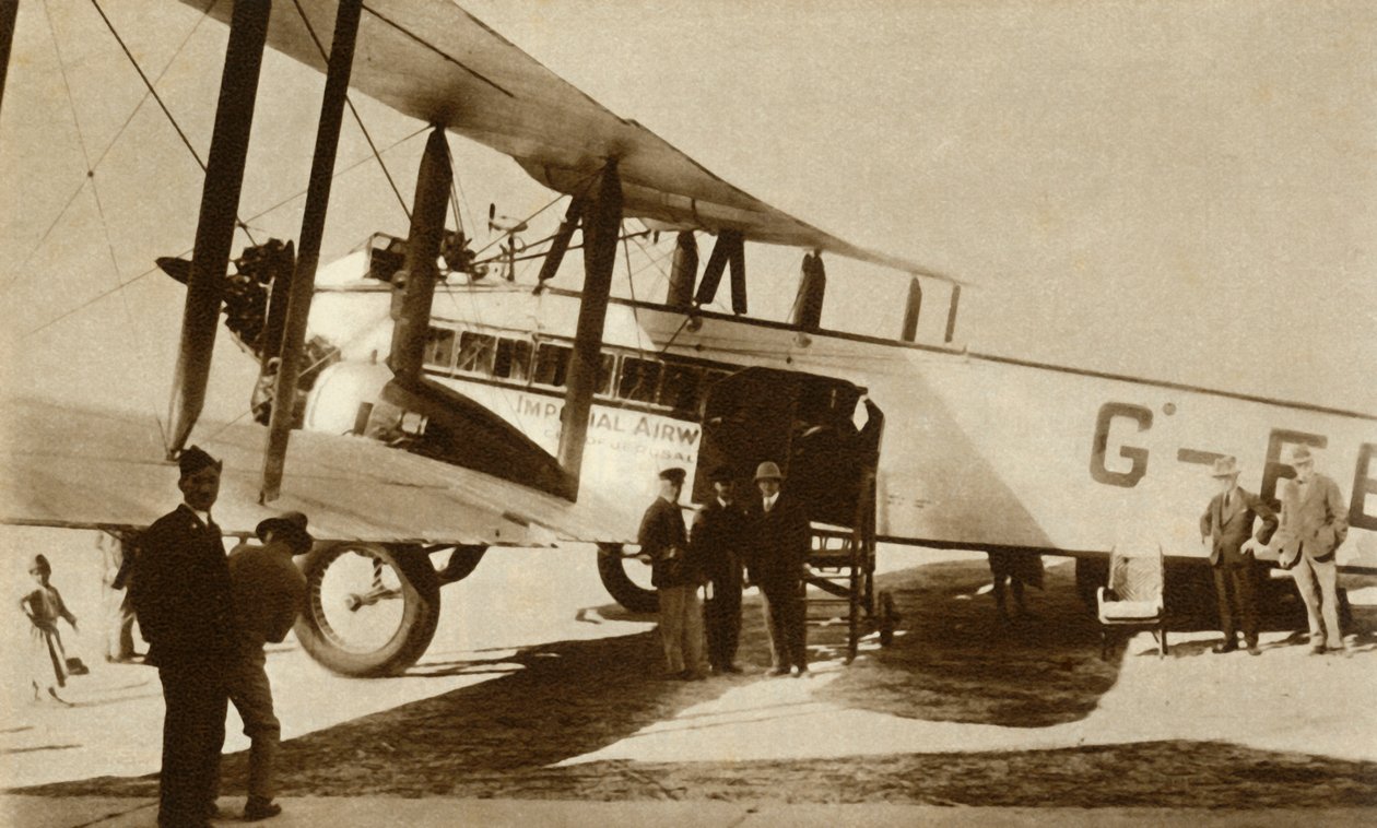 Die erste indische Luftpost erreicht den Flughafen Croydon, Süd-London, 1929 von Unbekannt