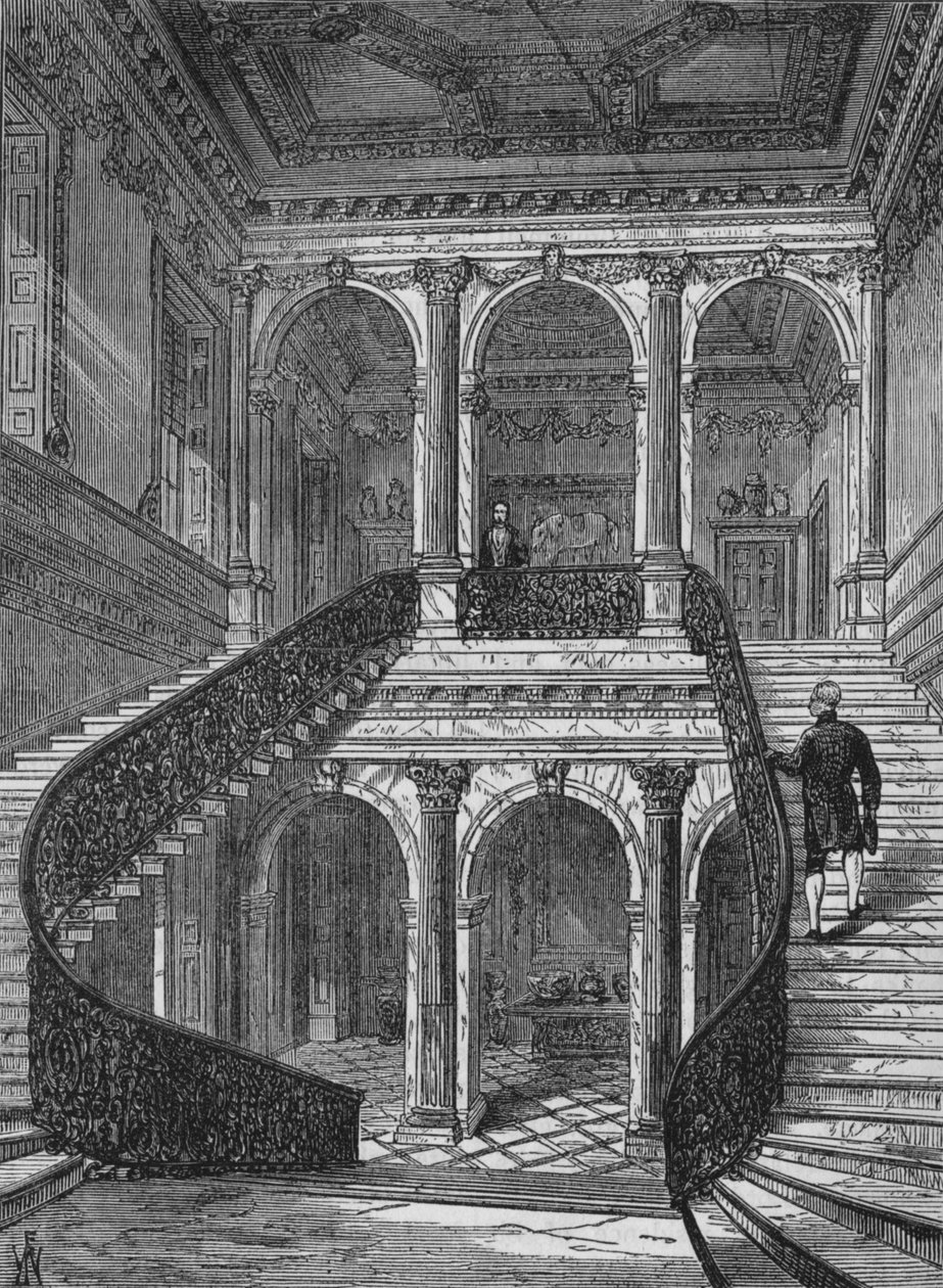 Die große Treppe, Chesterfield House, Mayfair, Westminster, London, um 1875 von Unbekannt