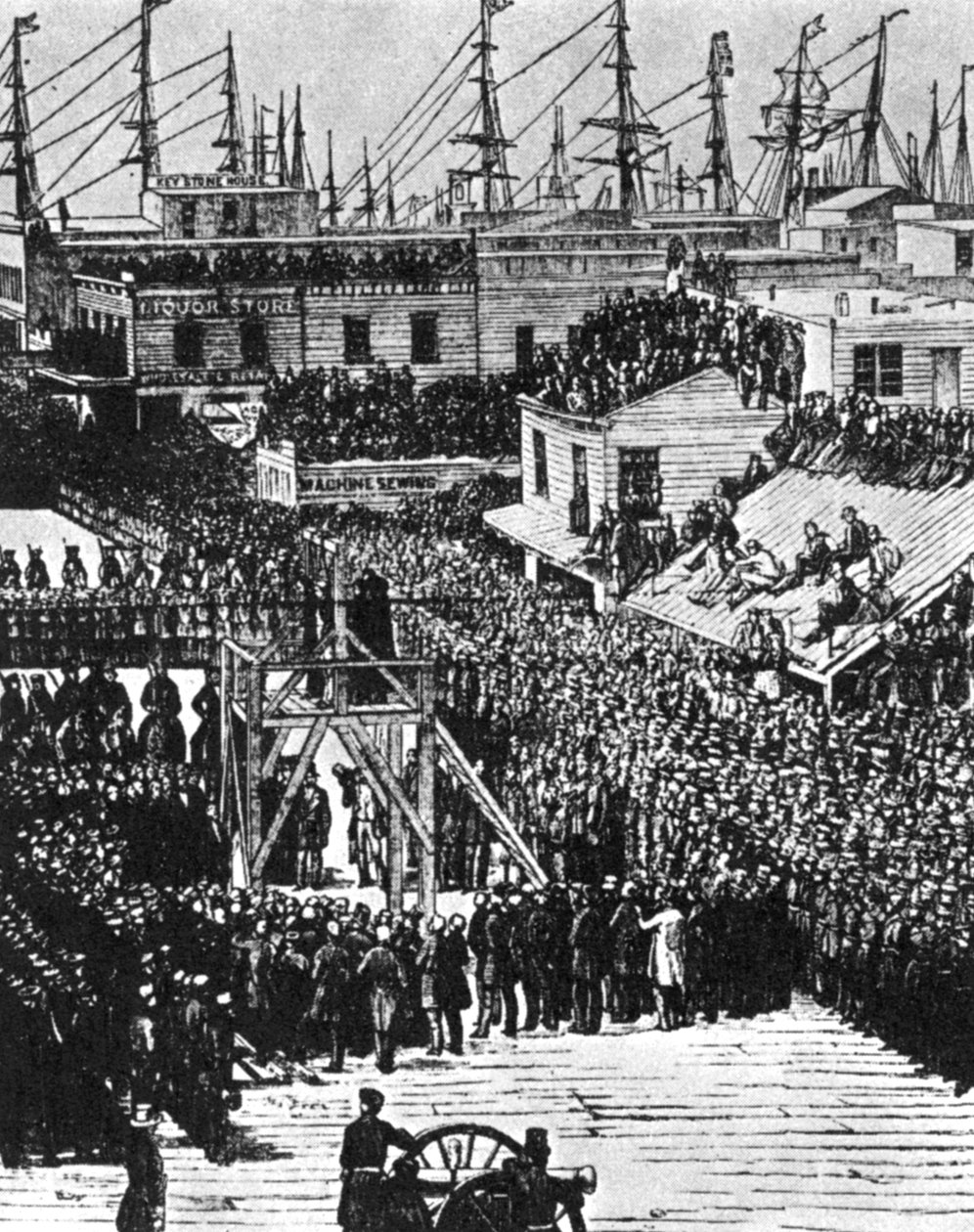 Die Hinrichtung von Hetherington und Brace, San Francisco, 29. Juli 1856 (1954) von Unbekannt