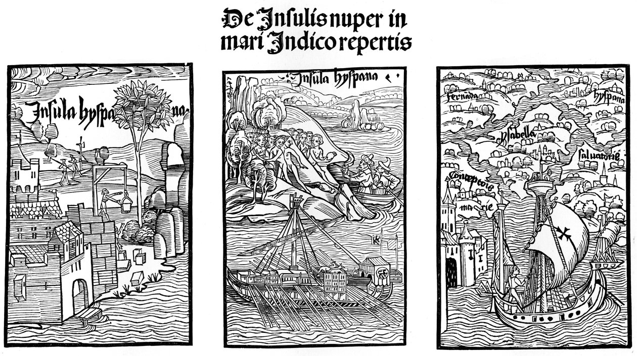 Die Landung von Christoph Kolumbus auf Hispaniola, 1901 von Unbekannt