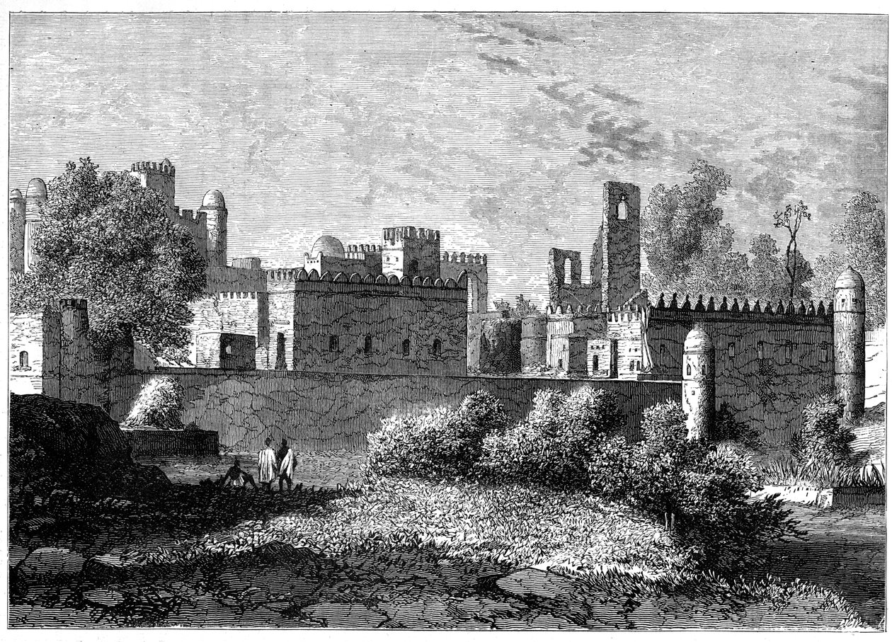 Der königliche Palast in Gondar, die alte Hauptstadt von Abessinien, ca. 1890 von Unbekannt