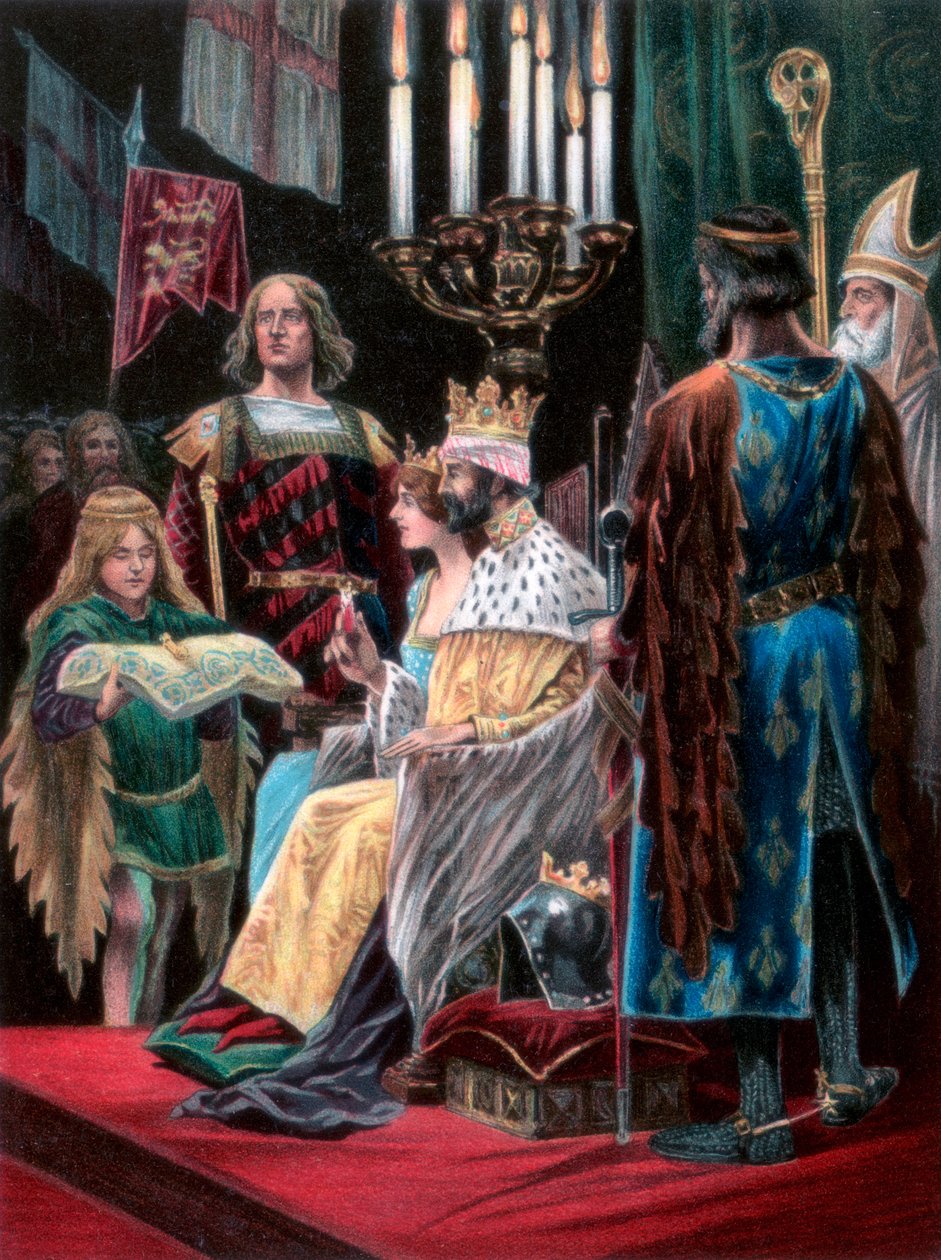 Die zweite Opfergabe von Edward II, Westminster, 25. Februar 1308, 1902 von Unbekannt