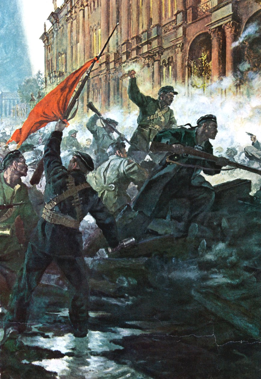Die Erstürmung des Winterpalastes, St. Petersburg, Russische Revolution, Oktober 1917 von Unbekannt