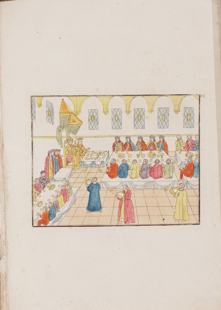 Die Hochzeitszeremonie von Zar Michail Fjodorowitsch und Jewdokija Lukjanowna, 1810 von Unbekannt