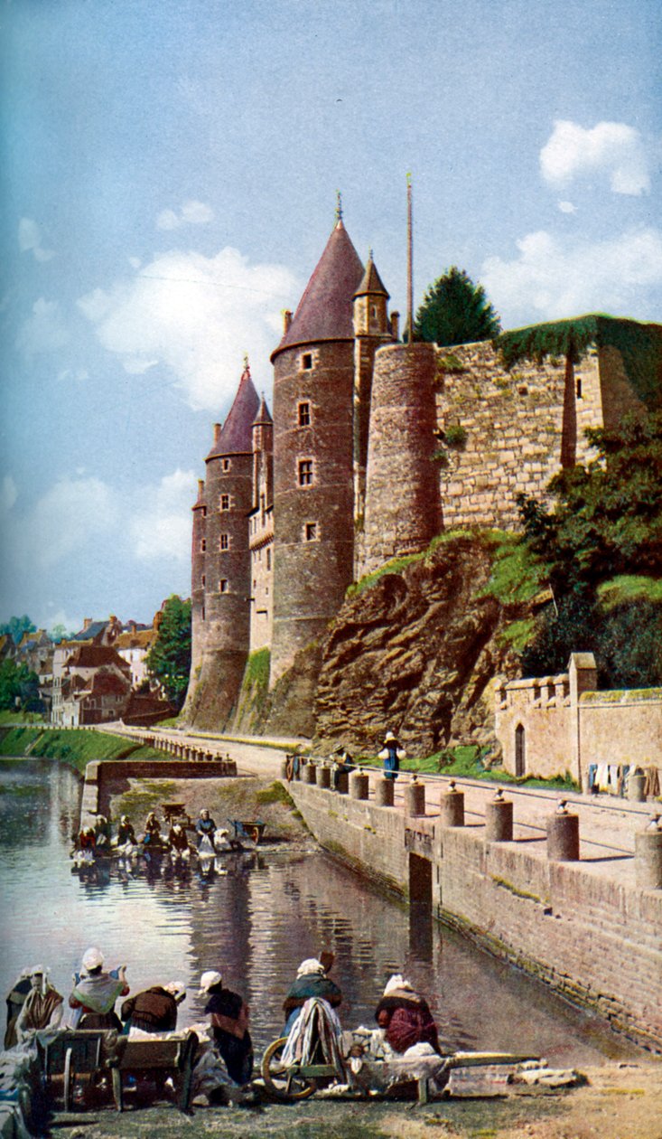 Die Frauen von Josselin bei der Wäsche, Bretagne, Frankreich, um 1924 von Unbekannt