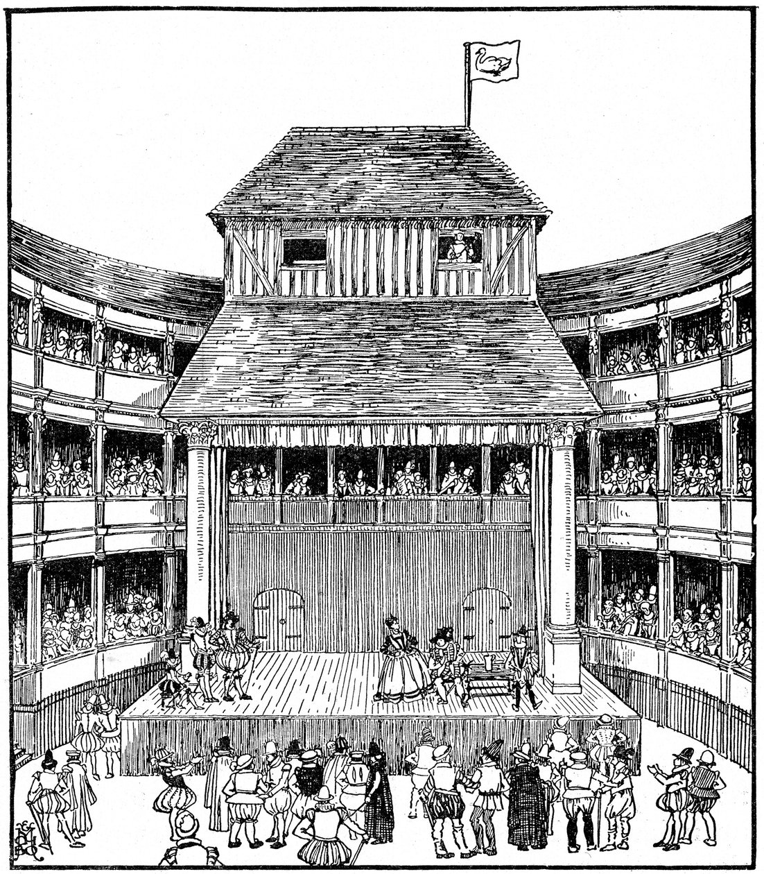 Theater oder Schauspielhaus zur Zeit von Elisabeth I. von Unbekannt