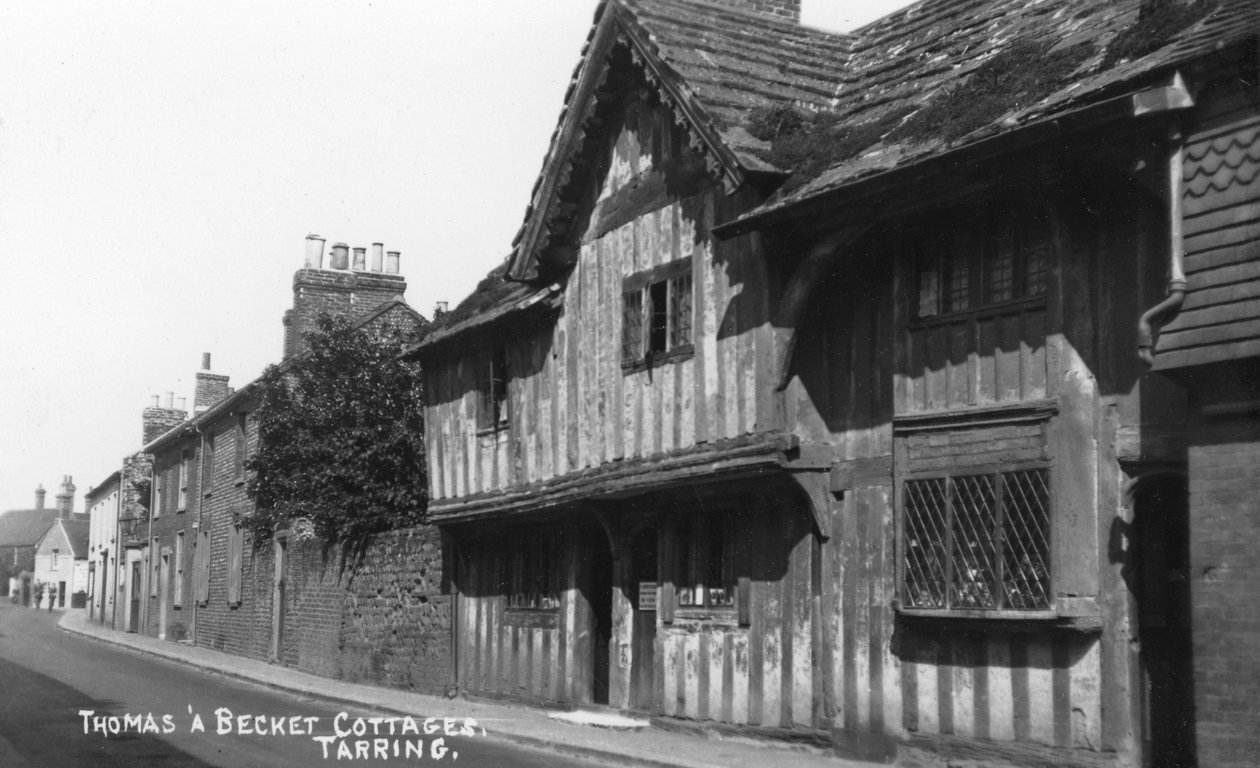 Thomas Becket Cottages, Tarring, Worthing, West Sussex, ca. 1900er-1920er Jahre von Unbekannt