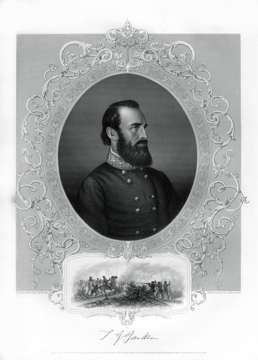 Thomas Jonathan Stonewall Jackson, konföderierter General während des Amerikanischen Bürgerkriegs, 1862-1867 von Unbekannt