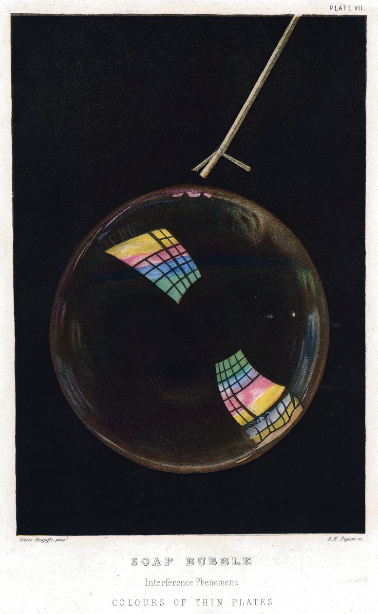Thomas Young 1773-1829, Dünne Filme illustriert durch Seifenblase, 1872 von Unbekannt
