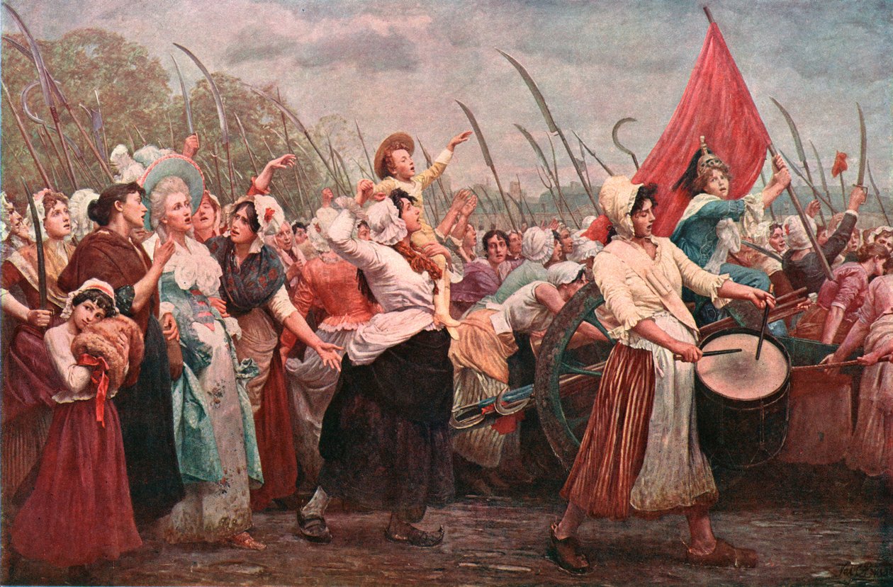 Nach Versailles, ein Vorfall in der Französischen Revolution, um 1894, um 1902 von Unbekannt