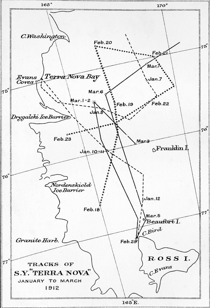 Spuren der S.Y. Terra Nova - Januar bis März 1912, 1913 von Unbekannt