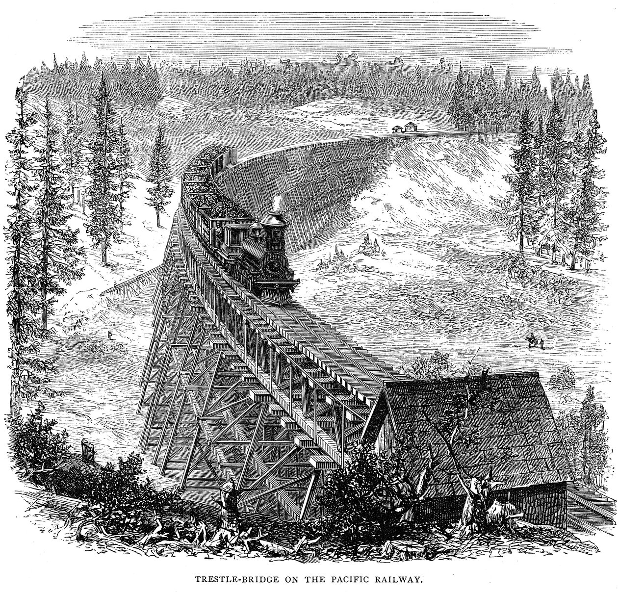 Trestle-Brücke der Union Pacific Railroad, USA, 1876 von Unbekannt