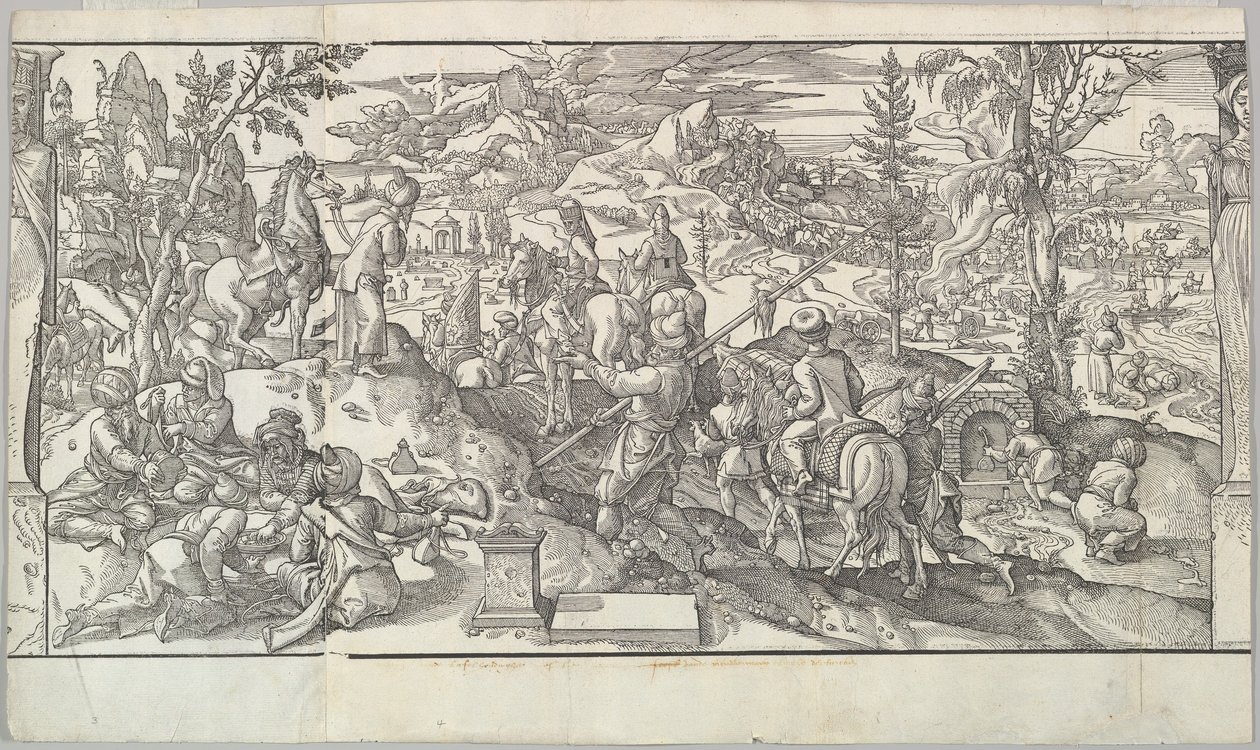 Türkische Soldaten bei der Rast aus dem Fries Ces Moeurs et fachons de faire de Turcz Customs..., 1553 von Unbekannt