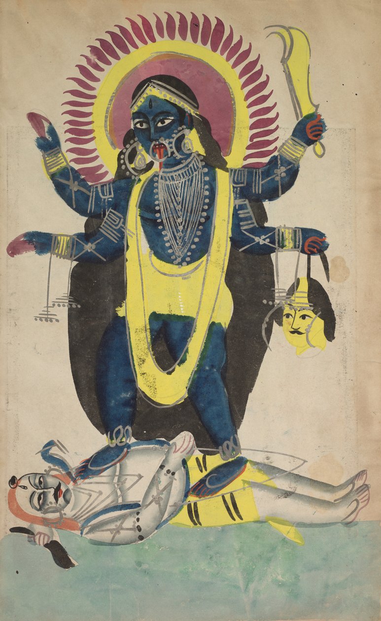Zwei Aspekte von Kali: Kali tanzt auf Shiva, ca. 1880 - 1890 von Unbekannt