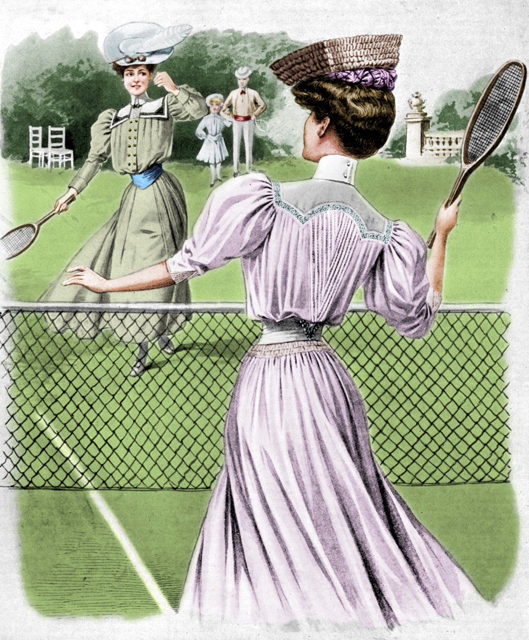 Zwei Tennisanzüge für Oktober, 1905 von Unbekannt