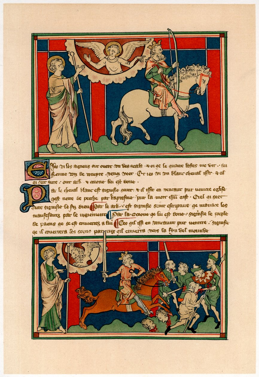 Zwei der Reiter der Apokalypse, frühes 14. Jahrhundert von Unbekannt
