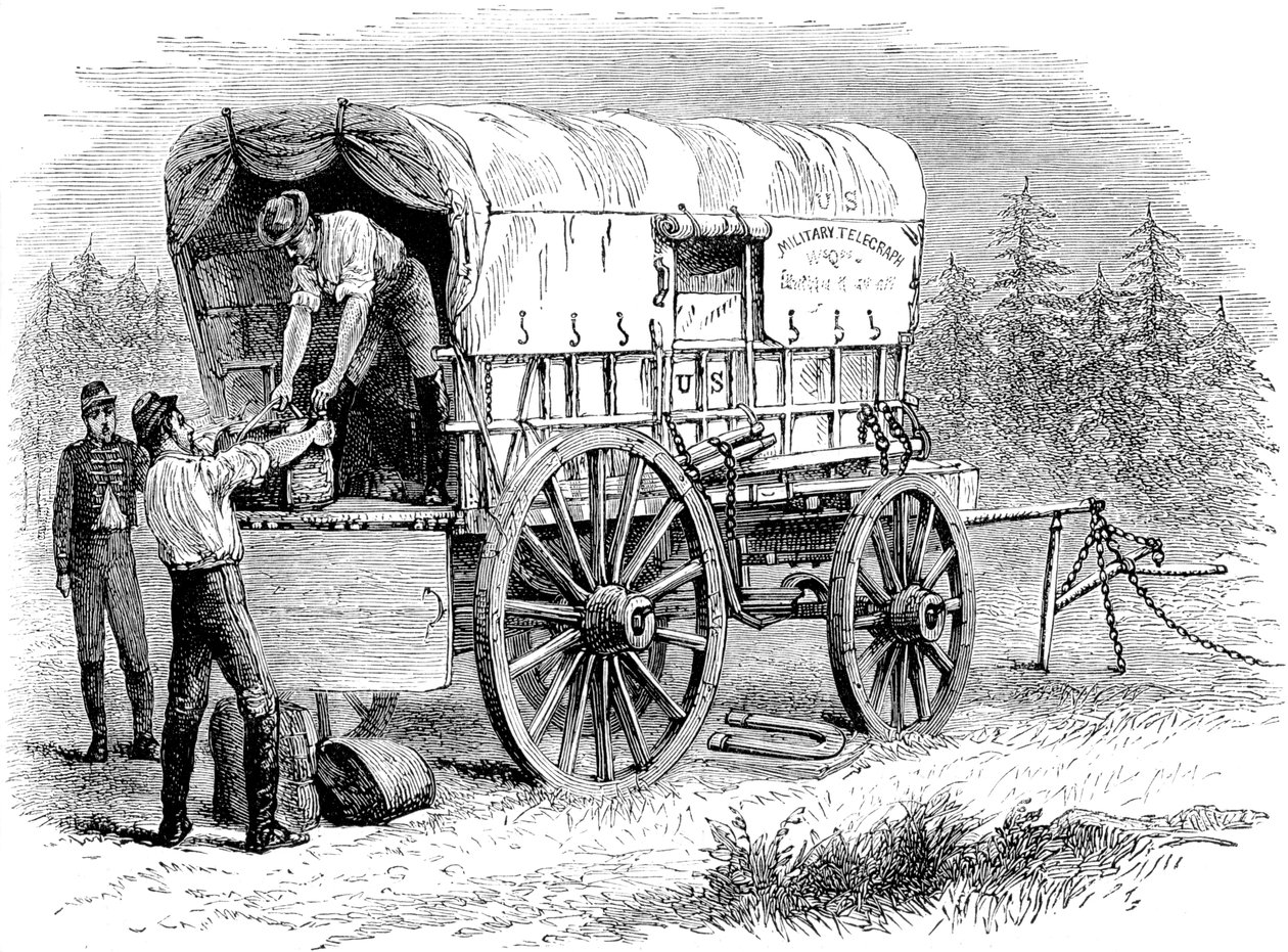 US-Militärtelegrafenwagen, Amerikanischer Bürgerkrieg, 1861-1865, um 1880 von Unbekannt