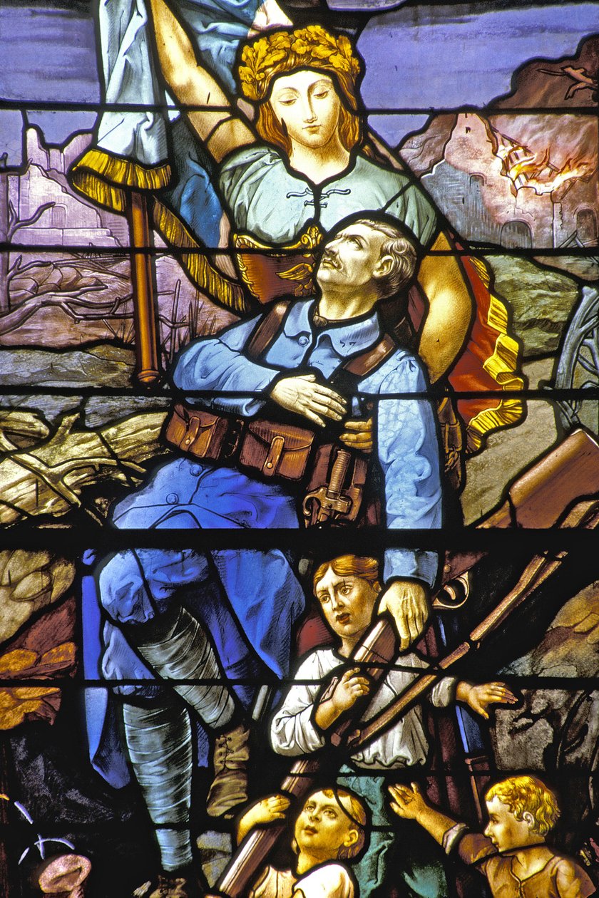 Vaucouleurs - Buntglasfenster der Kirche - Evokation des Krieges 14-18 von Unbekannt