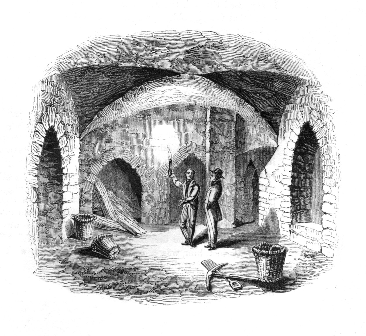 Gewölbe unter dem Alten House of Lords, 1845 von Unbekannt