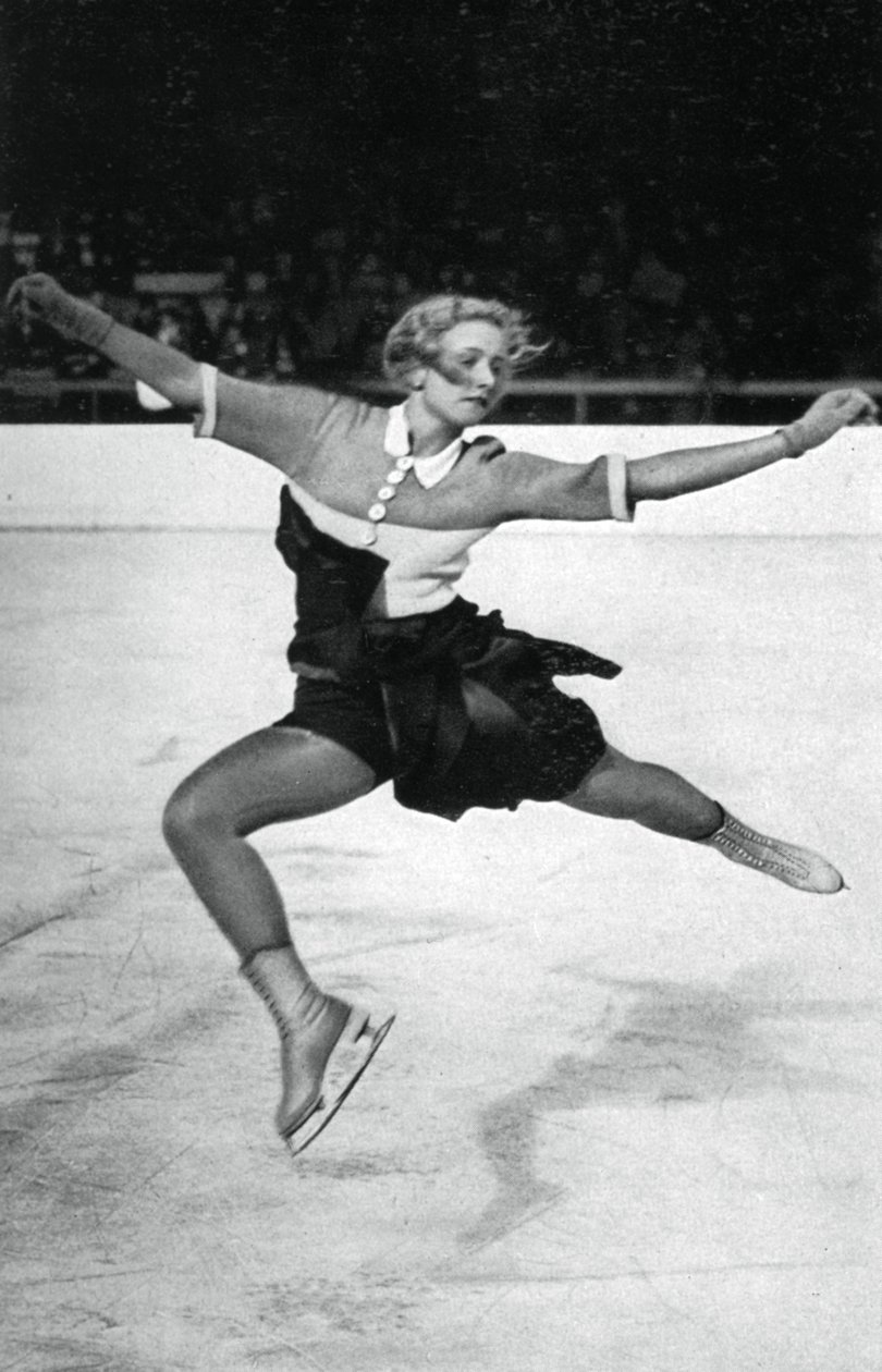 Vera Hrubá, tschechische Eiskunstläuferin, Olympische Winterspiele, Garmisch-Partenkirchen, Deutschland, 1936 von Unbekannt