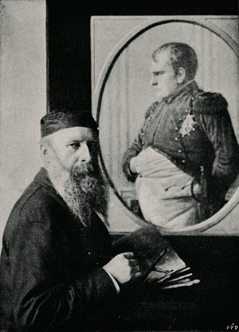 Verestchagin malt ein Bild von Napoleon, ca. 1890, 1910 von Unbekannt