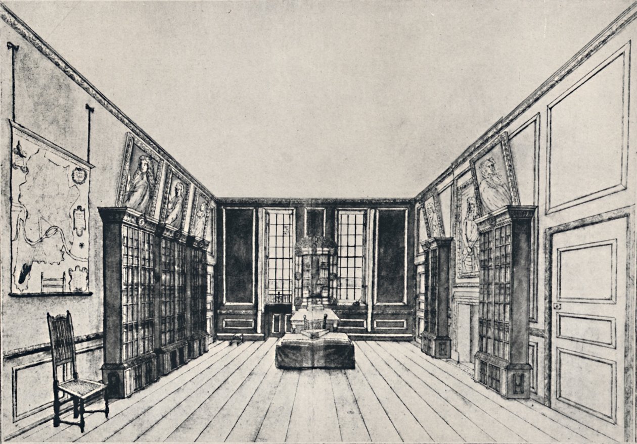 Blick auf die Themse in der Bibliothek von Samuel Pepys, York Buildings, 1928 von Unbekannt
