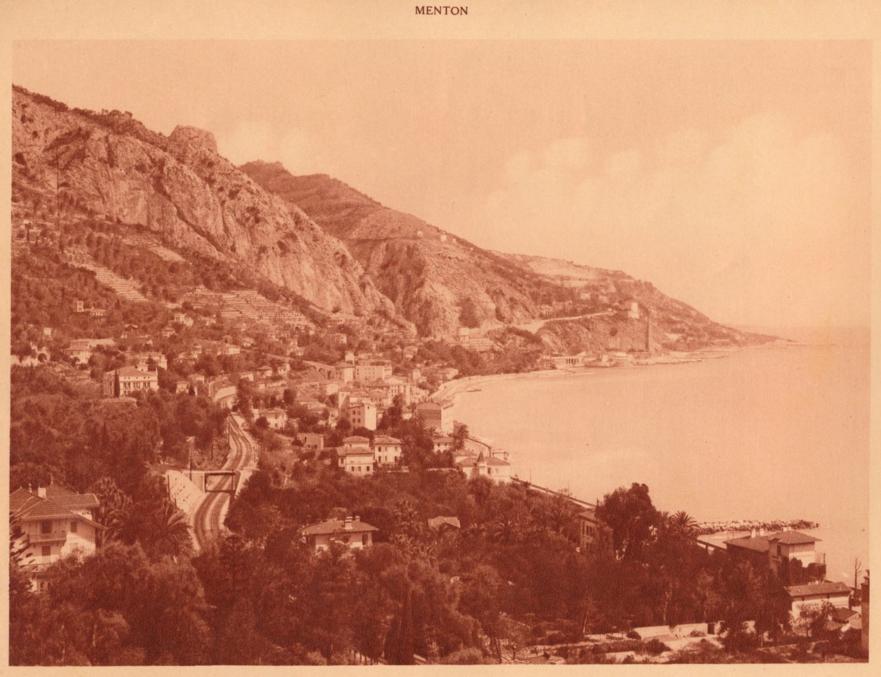 Ansicht von Garavan und der italienischen Grenze, Menton, 1930 von Unbekannt