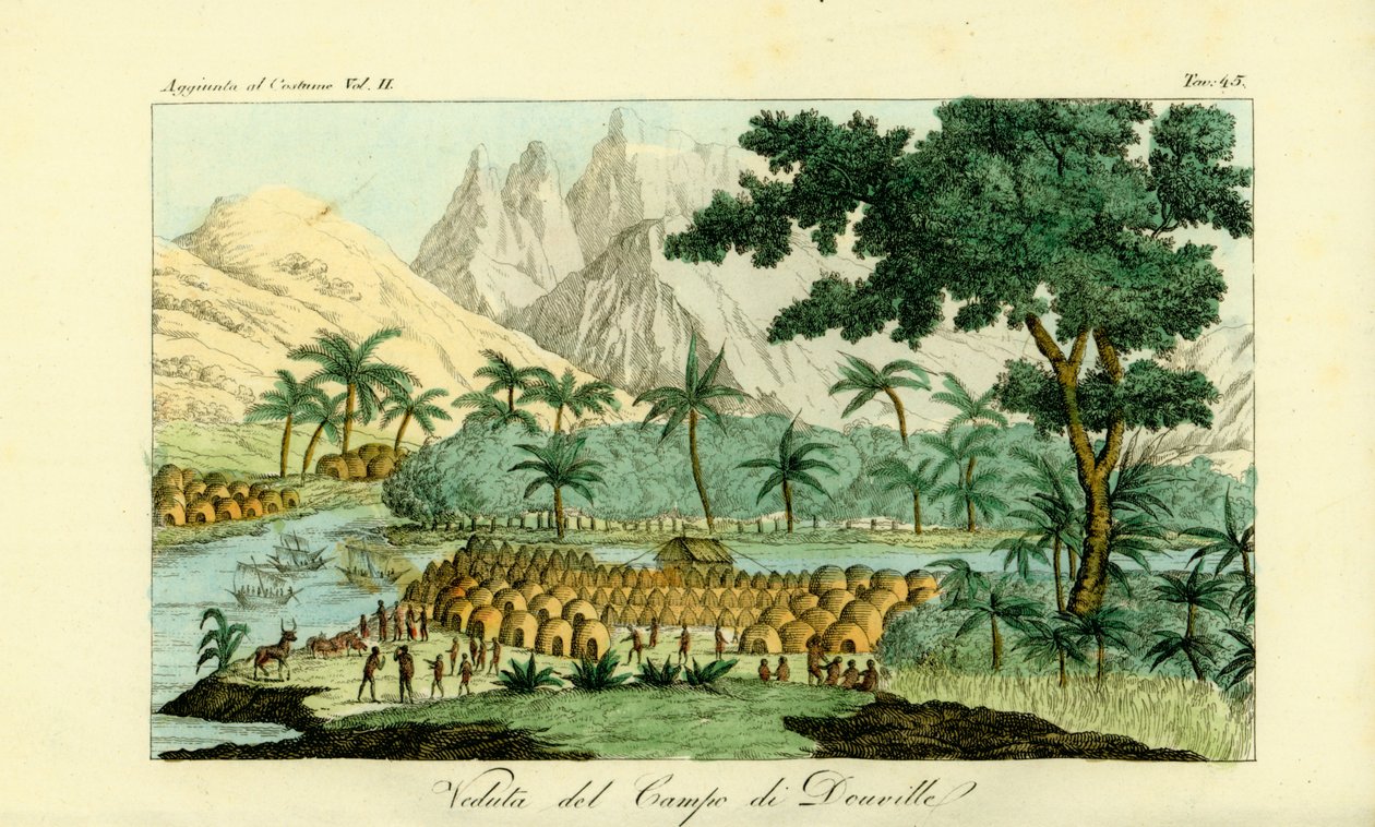 Ansicht des Lagers von Jean-Baptiste Douville am Kongo bei Quitumba, Angola von Unbekannt