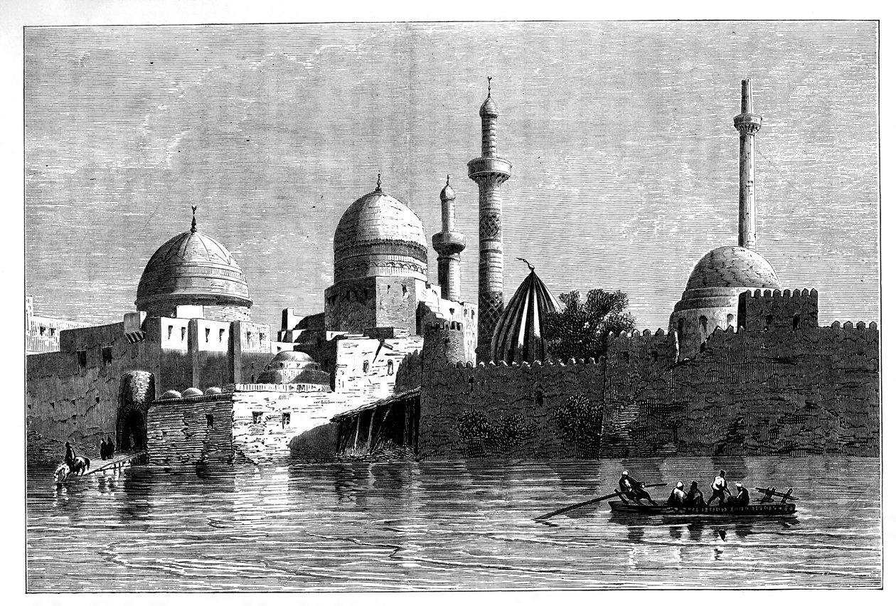 Blick auf Mossul vom Tigris, Irak, ca. 1890 von Unbekannt