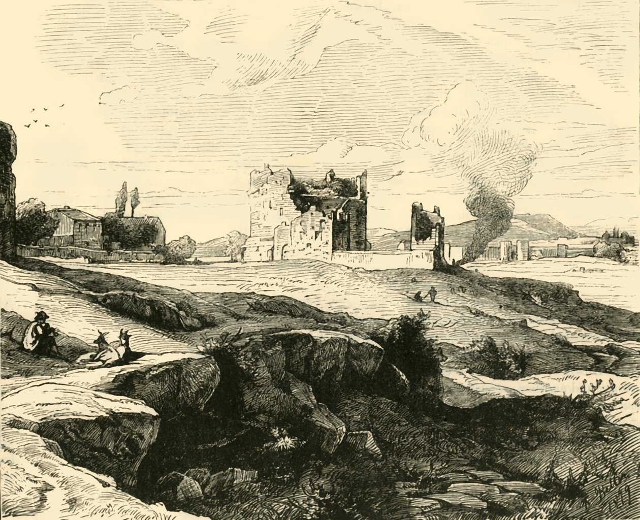 Blick auf die Campagna von der Via Appia, 1890 von Unbekannt