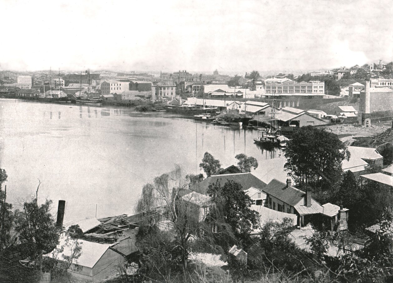Ansicht der Stadt und des Flusses, Brisbane, Australien, 1895 von Unbekannt