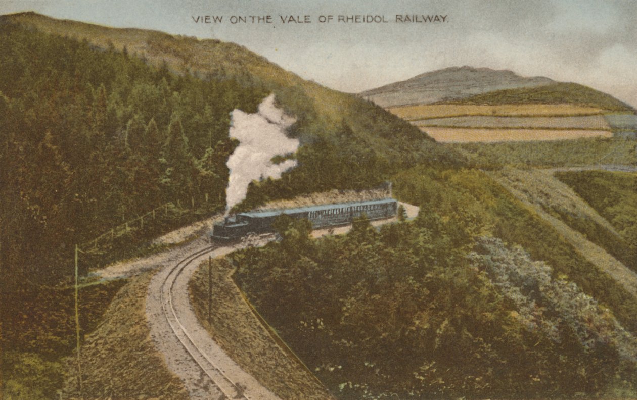 Ansicht auf die Vale of Rheidol Railway, frühes 20. Jahrhundert von Unbekannt