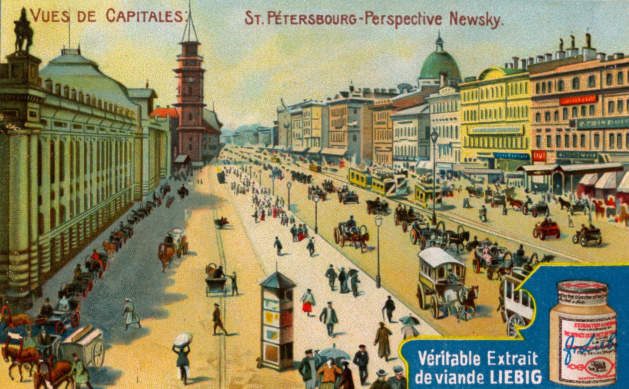 Ansichten von Hauptstädten: Newski-Prospekt, St. Petersburg, ca. 1900 von Unbekannt