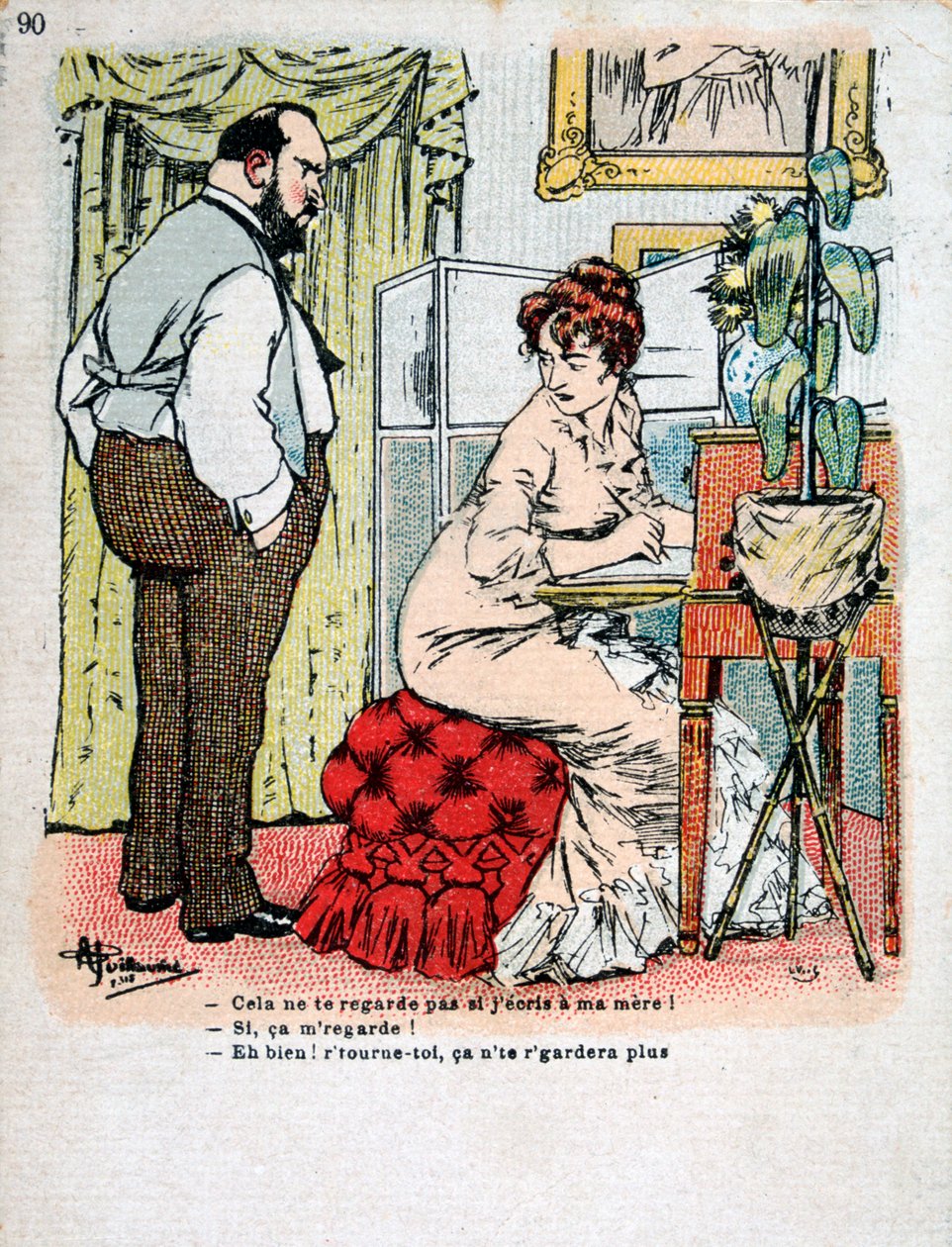 Französische Vintage-Postkarte von Unbekannt