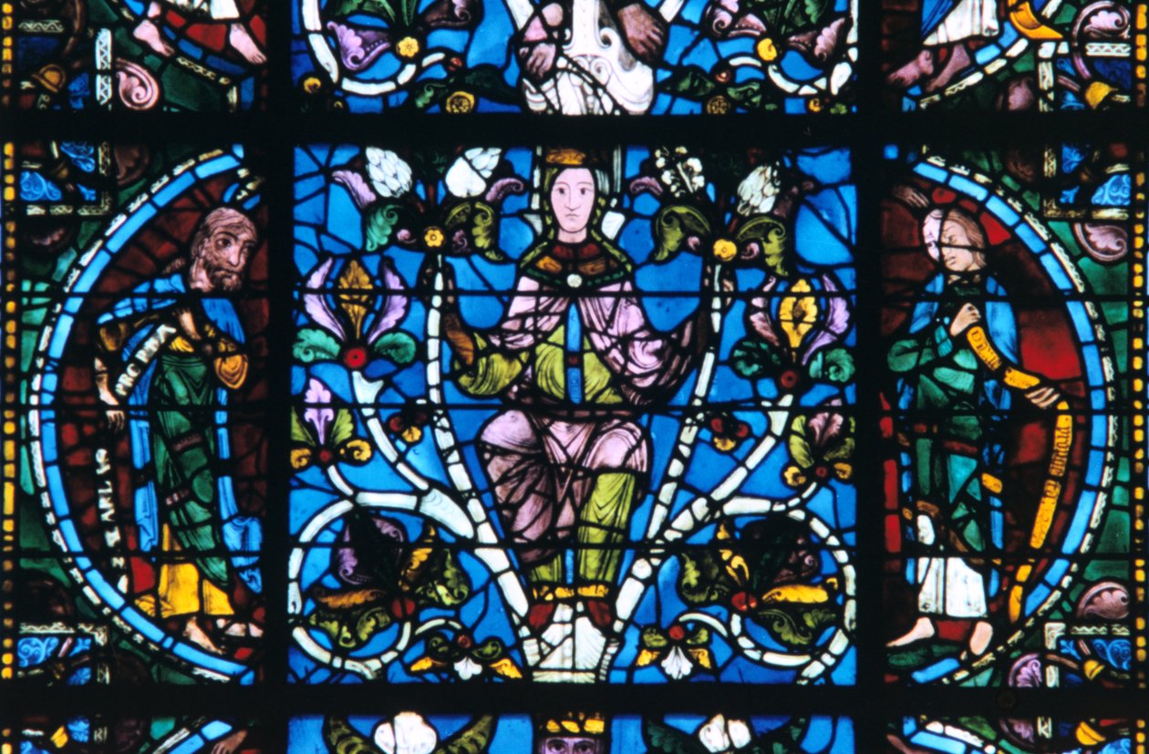 Jungfrau und Propheten, Buntglas, Kathedrale von Chartres, Frankreich, 1194-1260 von Unbekannt