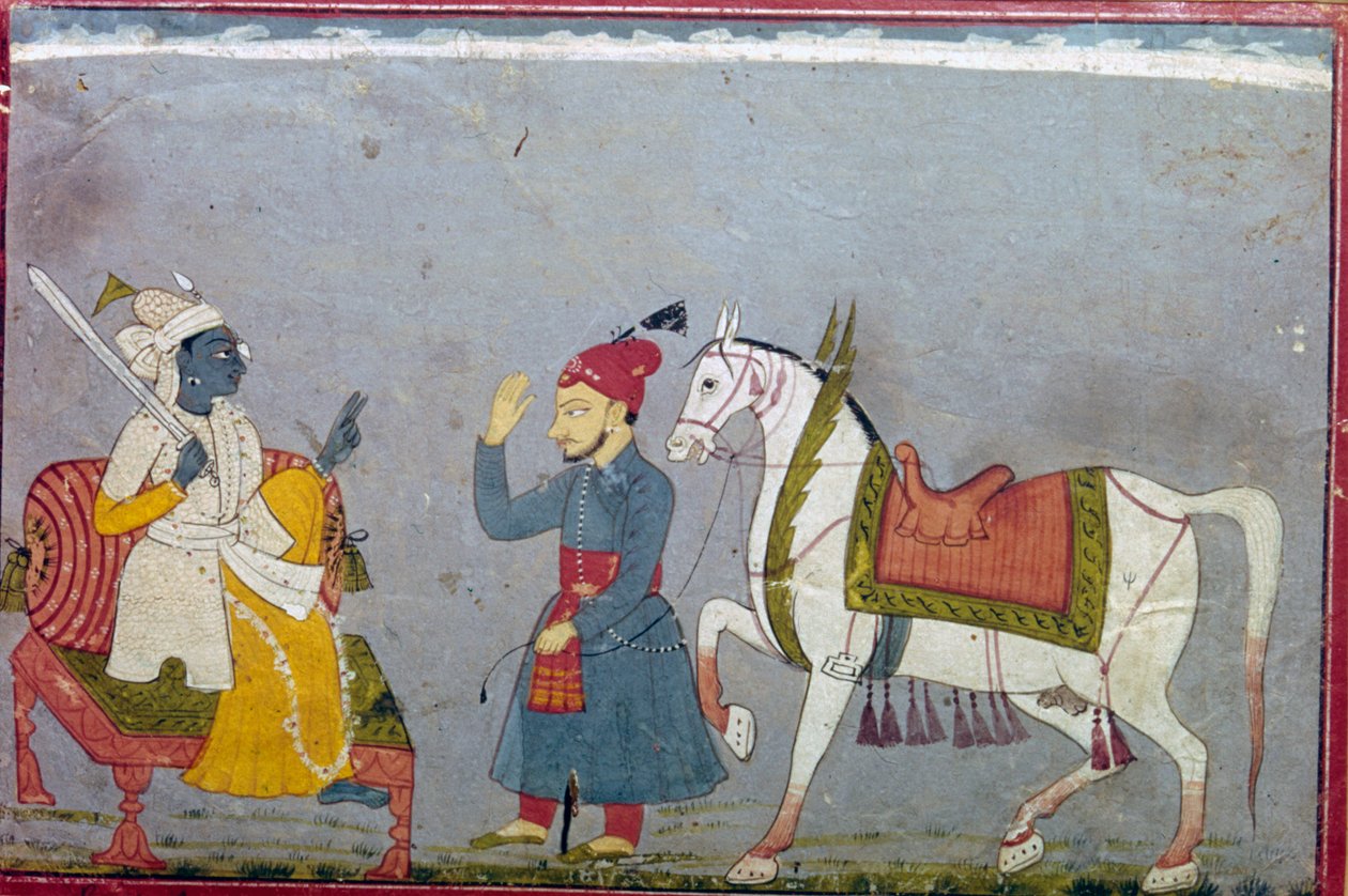 Vishnu in seiner 10. Inkarnation als das weiße Pferd Kalki, 1710-1720 von Unbekannt