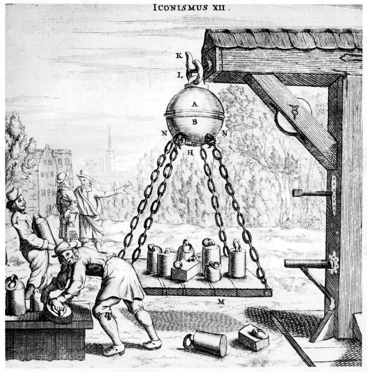 Von Guerickes Demonstration der Kraft des Luftdrucks, 1672 von Unbekannt