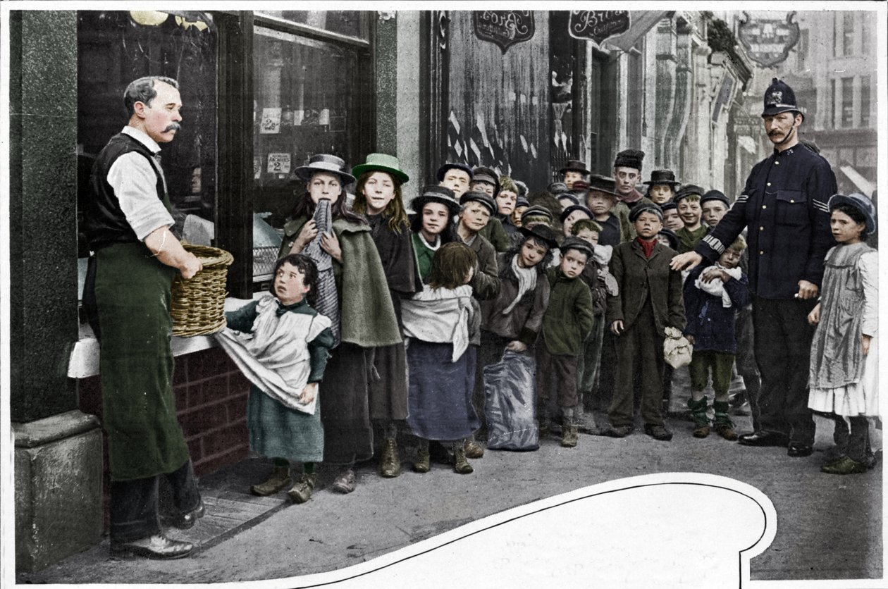 Warten auf Lebensmittelpakete, Cheapside, ca. 1903 von Unbekannt