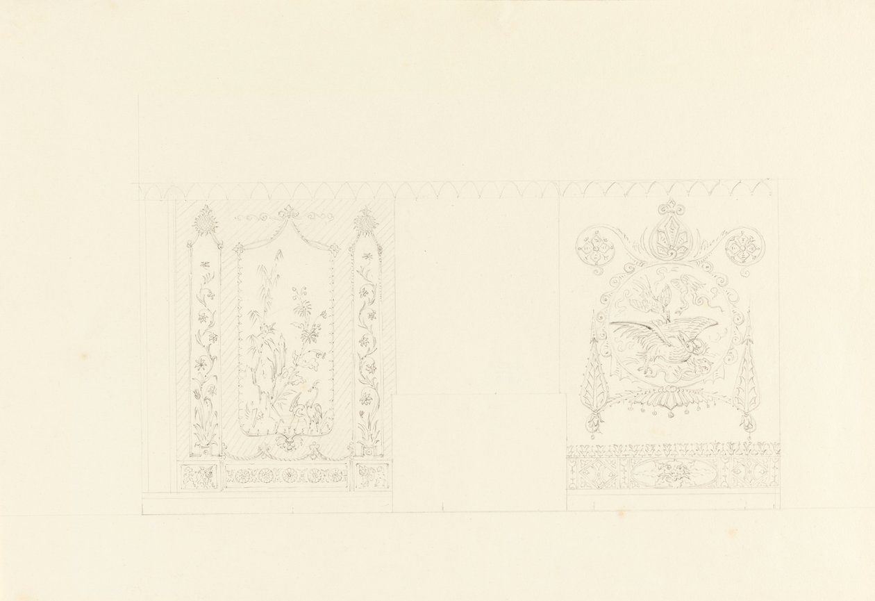 Wanddekoration, Blauer Zeichensaal, Royal Pavilion, Brighton von Unbekannt