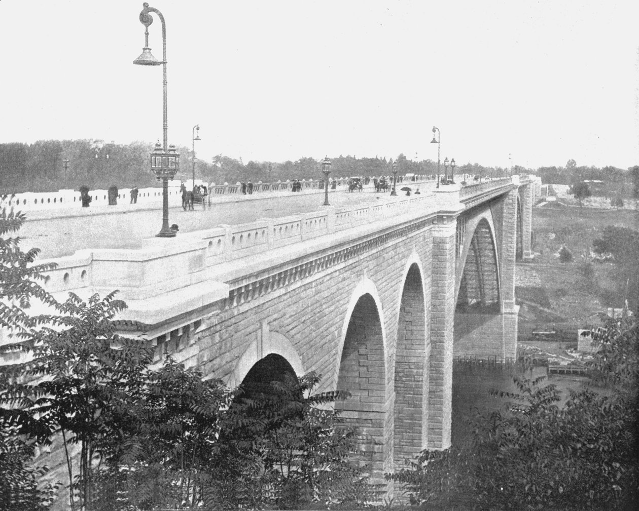 Washington Bridge, Harlem River, New York, USA, um 1900 von Unbekannt