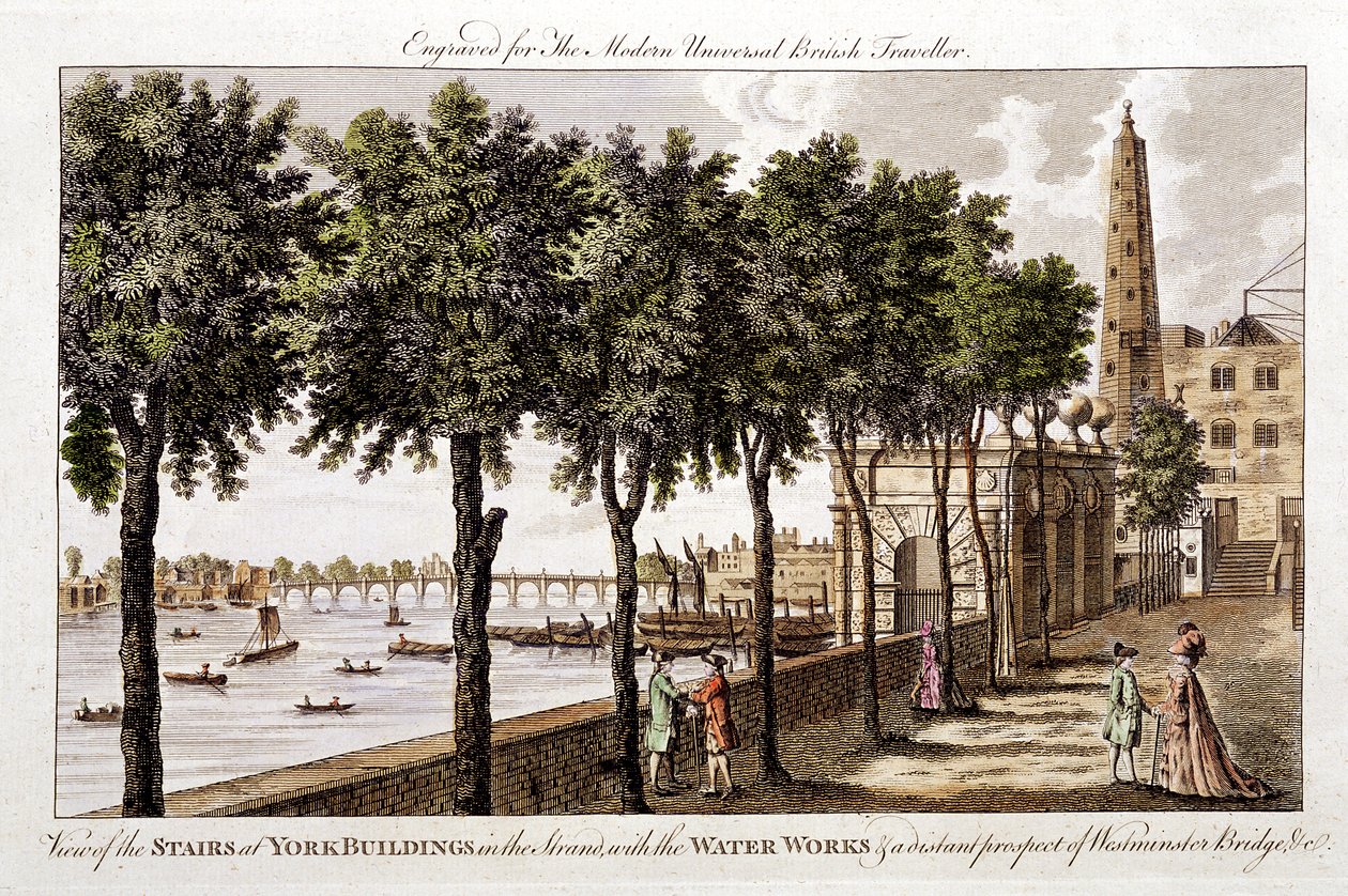 Wasserwerke an den York Buildings, Strand, die London mit Wasser aus der Themse versorgen, 1790 von Unbekannt