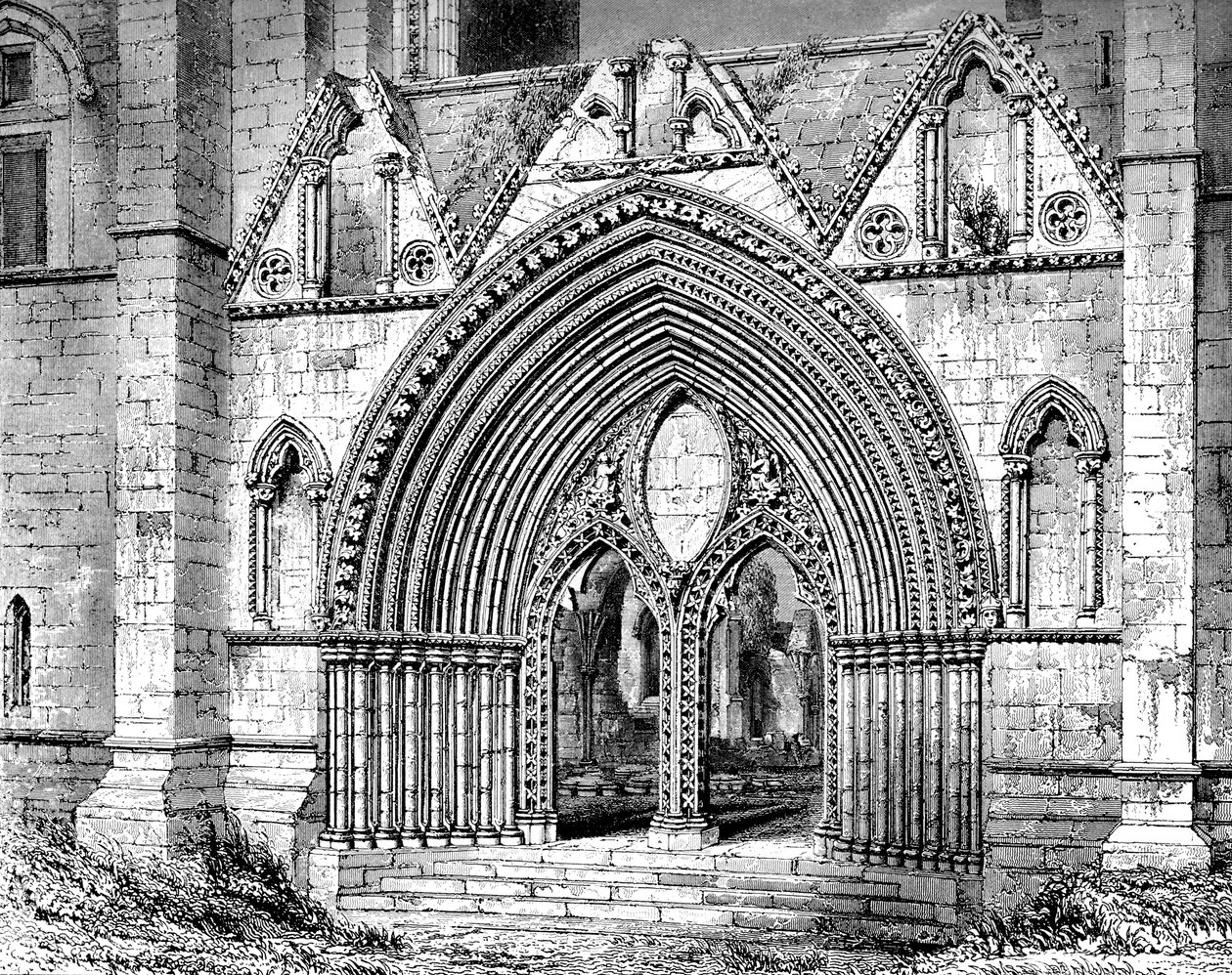 Westliches Portal der Elgin-Kathedrale, Elgin, Moray, Schottland, 1908-1909 von Unbekannt